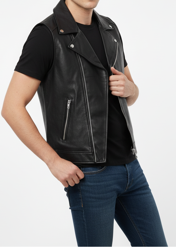 Classic Biker Leather Vest